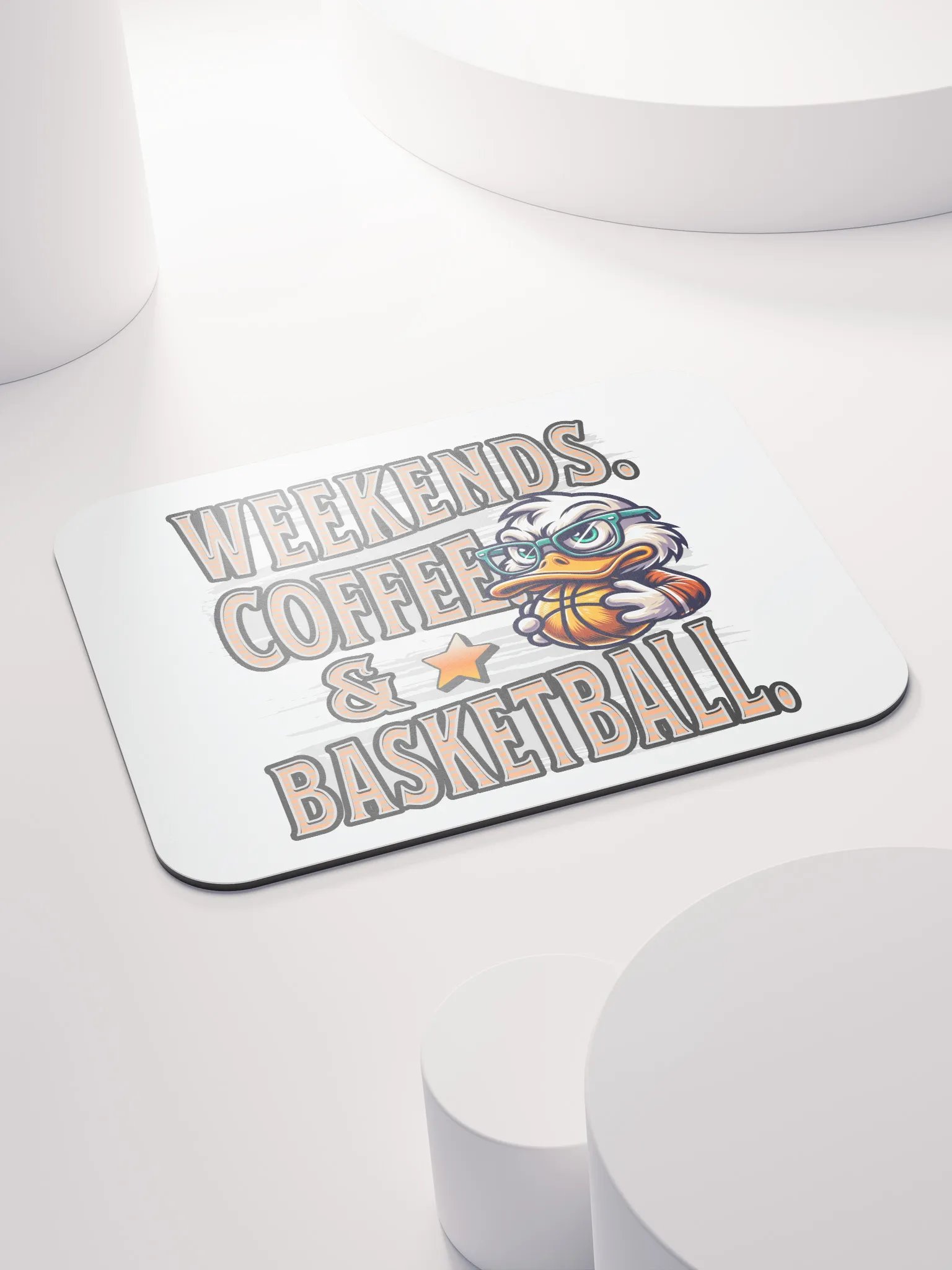 Weekends Coffee And Basketball Duck Vibes Mouse Pad product image (4)