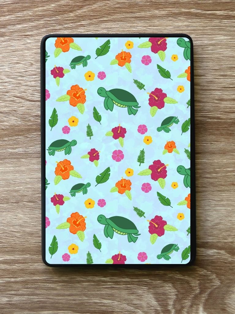 Tropical Turtle Pattern Digital Insert for Clear Kindle Cover product image (2)