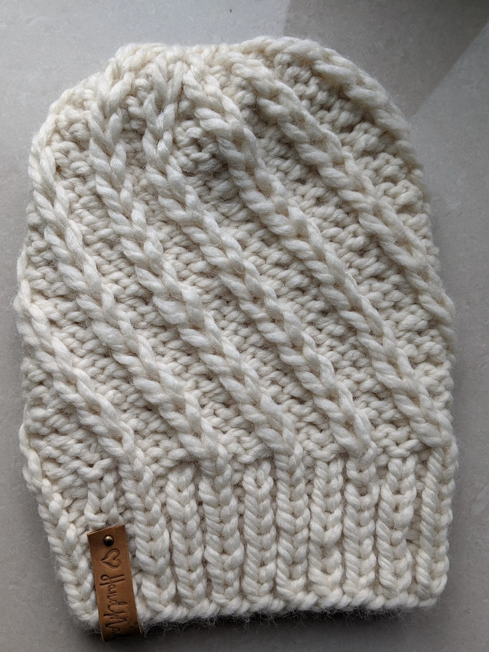 Latte Cable Knit Winter Hat Pattern product image (4)