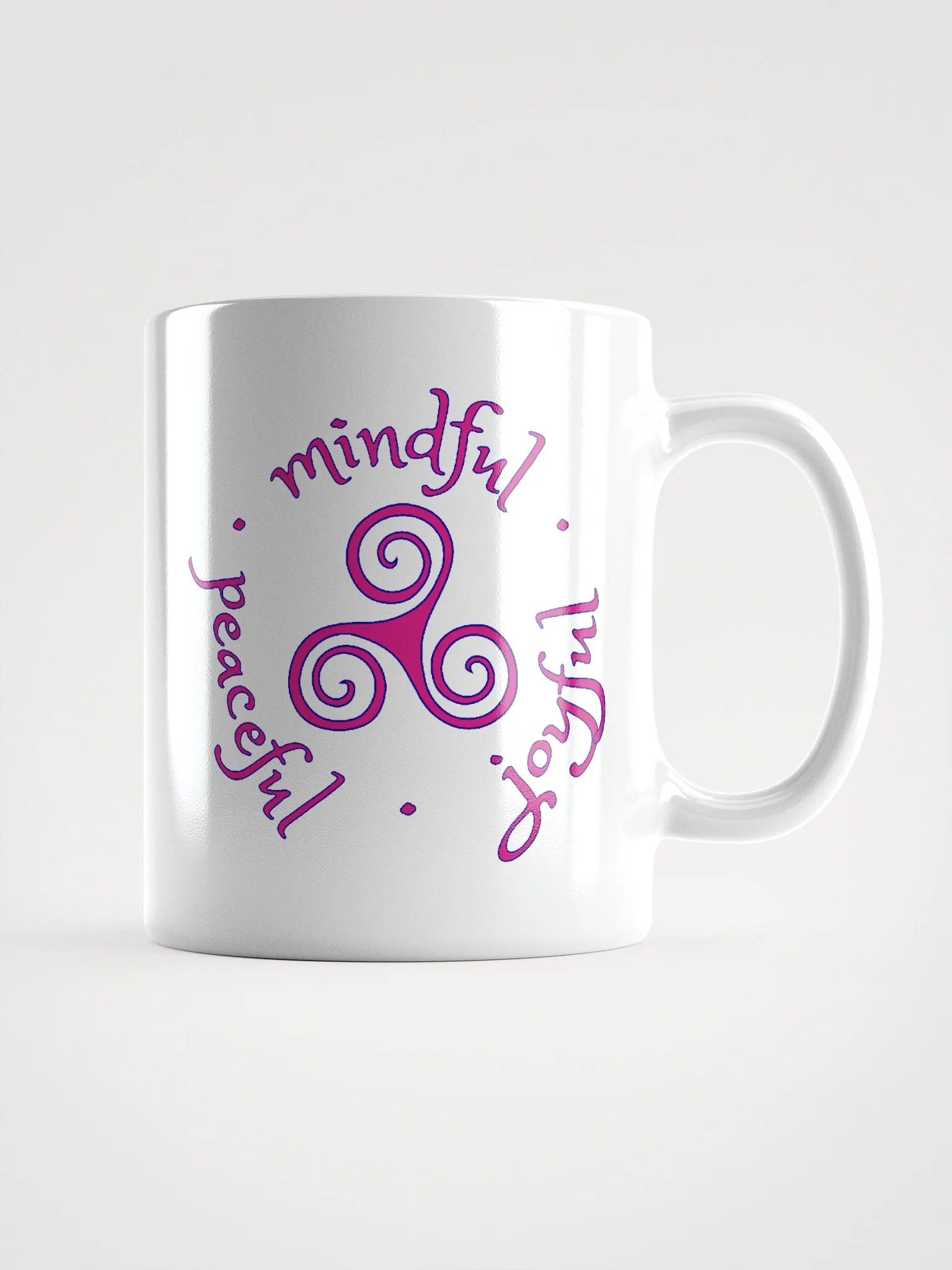 Mindful Peaceful Joyful Dark Pink and Navy Ceramic Mug product image (1)