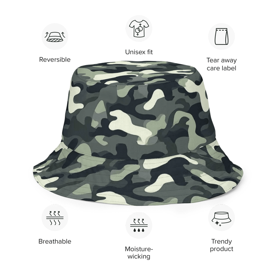 Camouflage Graphite Reversible Bucket Hat product image (8)