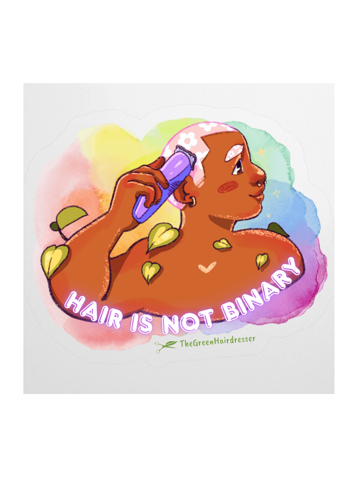 Hair is Not Binary Sticker product image (1)