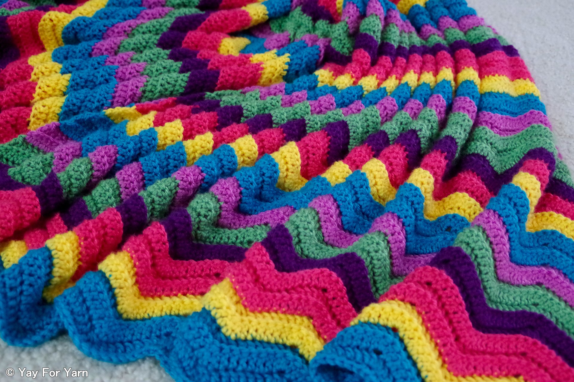 Rainbow Ridge Afghan - PDF Ripple Blanket Crochet Pattern & Video Tutorial product image (3)
