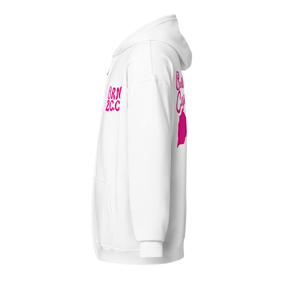 BOURNE to Cape Cod™ | DTG Vintage Print | Zip Hoodie | BRN.2C.C.™ | Coastal Classic Layer | Unisex Heavy Blend Full-Zip Sweatshirt | Pink Logos product image (4)