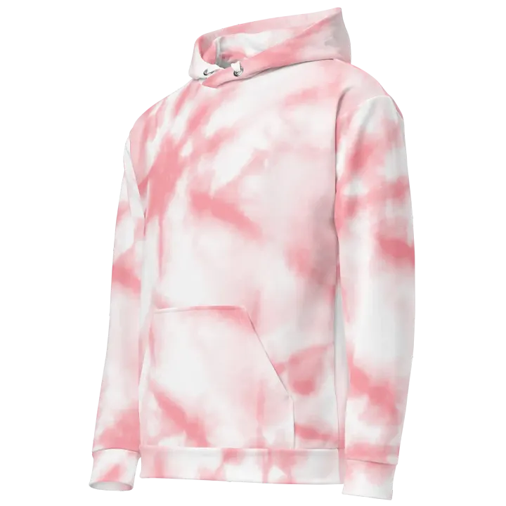 Pink Tie-Dye Blank Canvas Hoodie – Soft, Sporty, & Eco-Friendly product image (2)