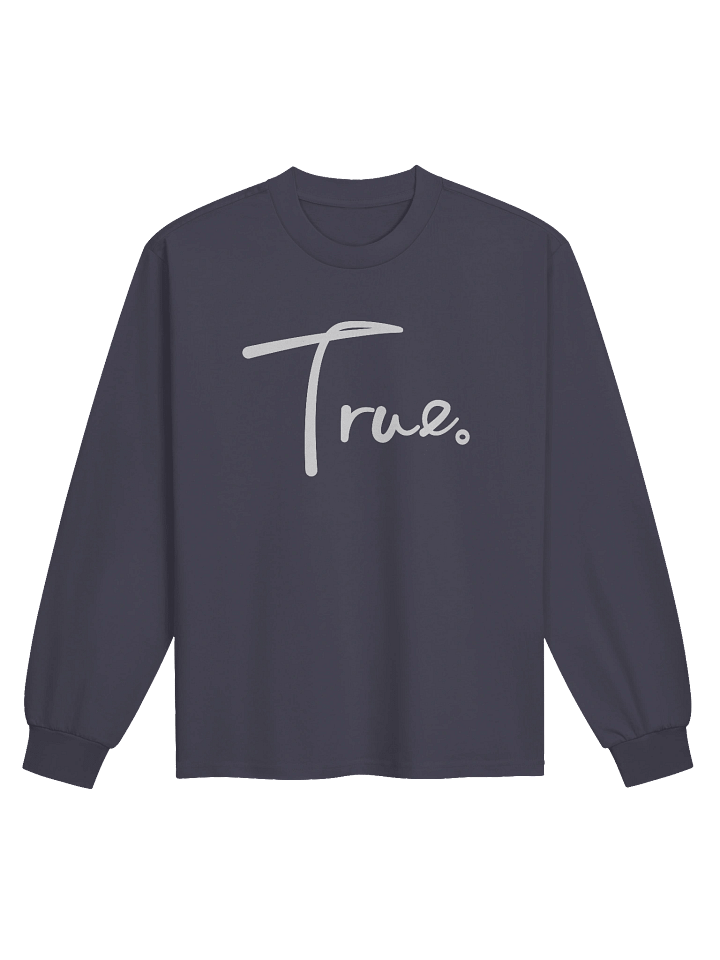 Volume Long Sleeve — in Midnight Blue + Whisper White (Oversized/Unisex) product image (1)