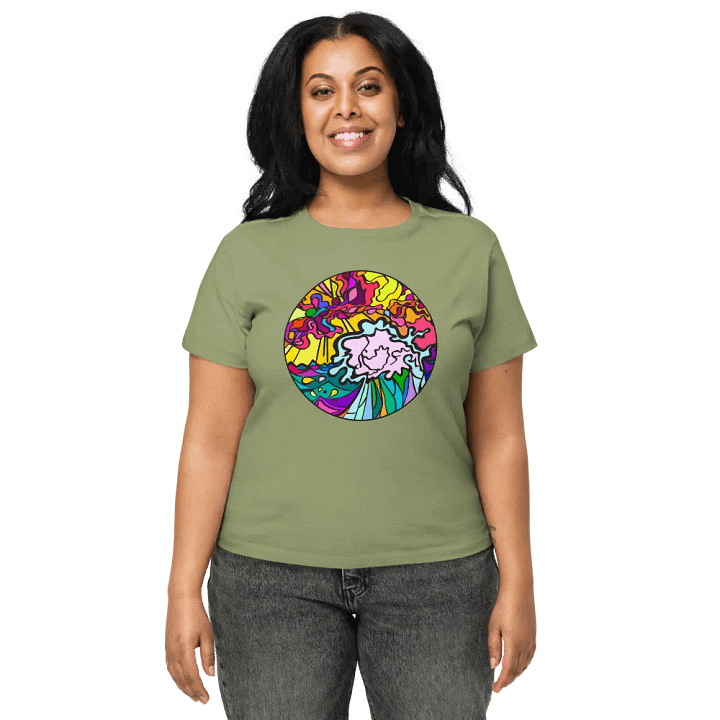 Lively Stained Glass Swirl Women's Tee - Wave at Sunset product image (1)