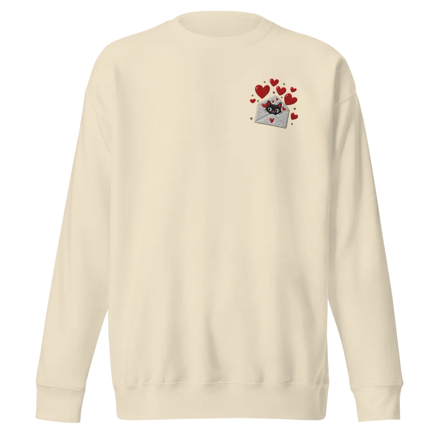 Feline Valentine Envelope -Embroidered Premium Sweatshirt product image (8)