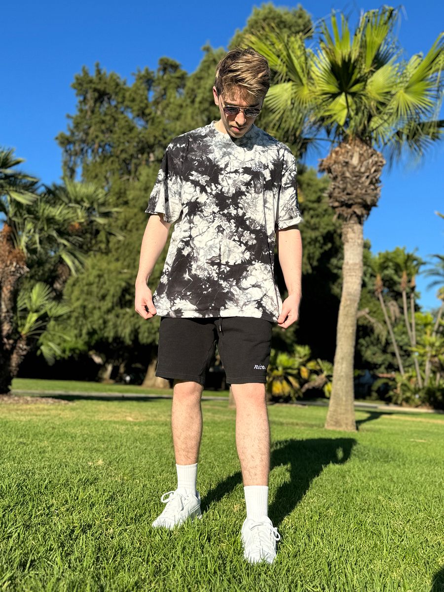 Nice. Embroidered Tie Dye Tee (Black/White) product image (5)