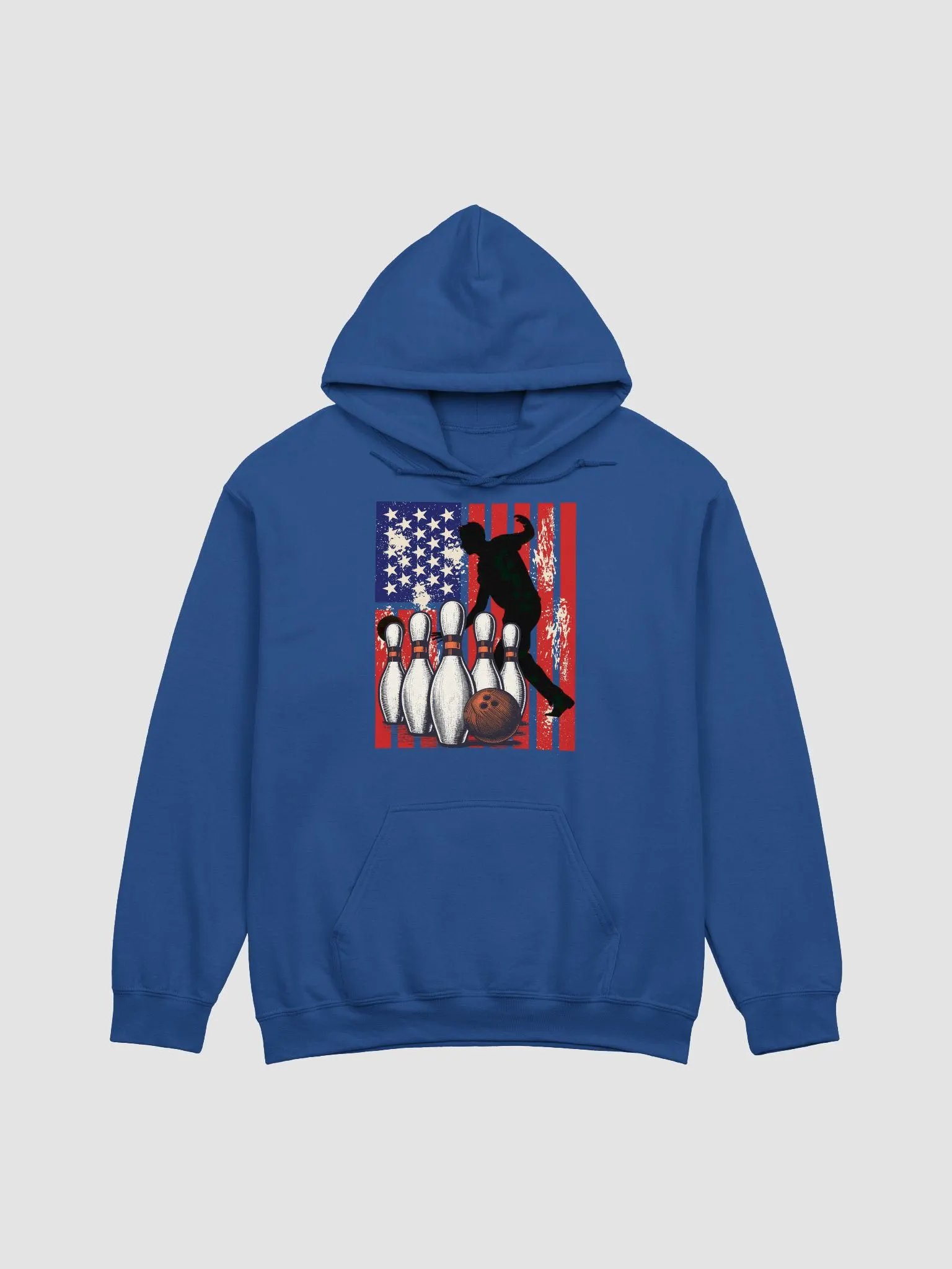 Flag American Bowling Strike Silhouette Hoodie product image (25)