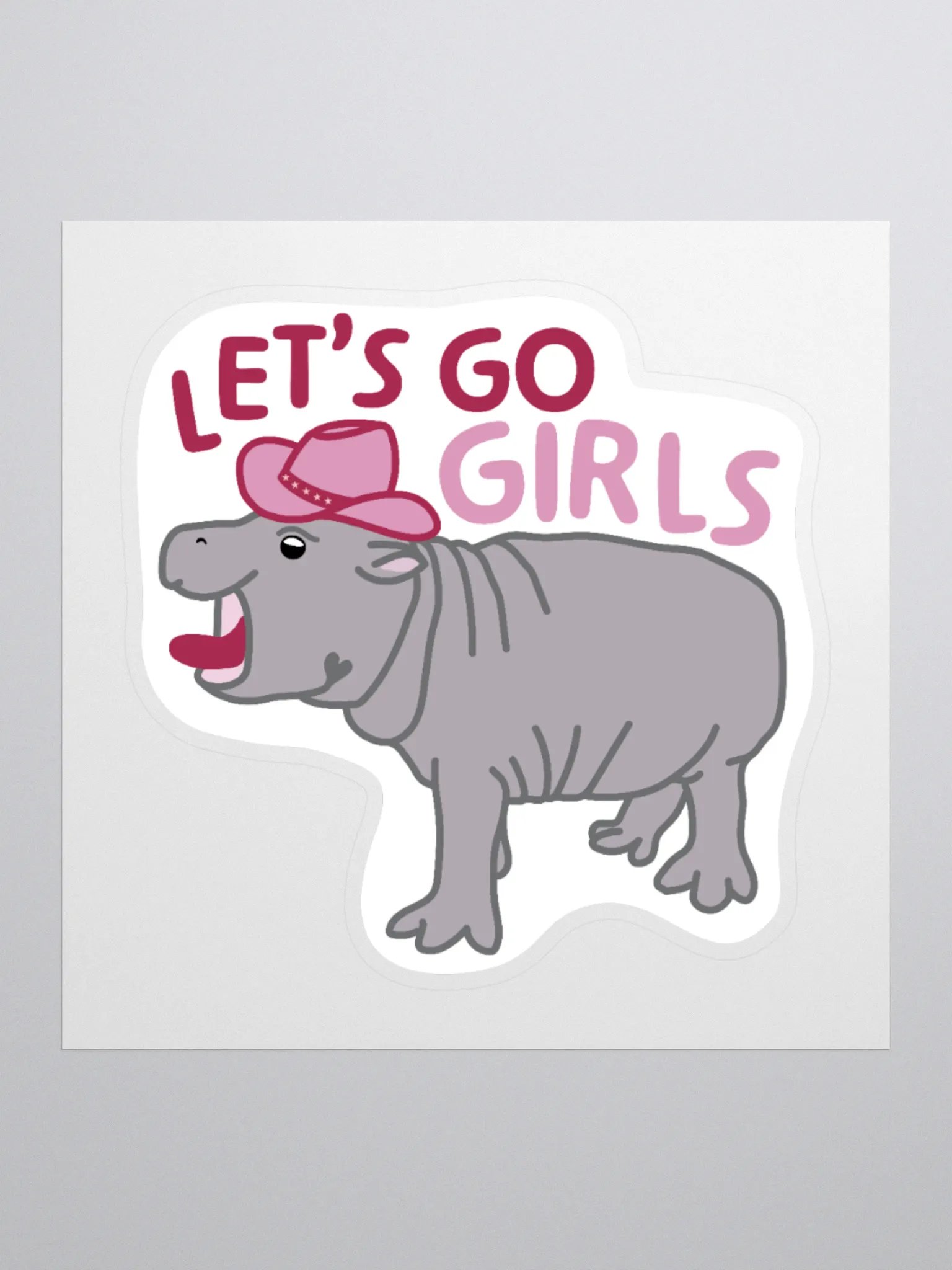Let's Go Girls Hippo Sticker | Funny Animal Merch product image (2)