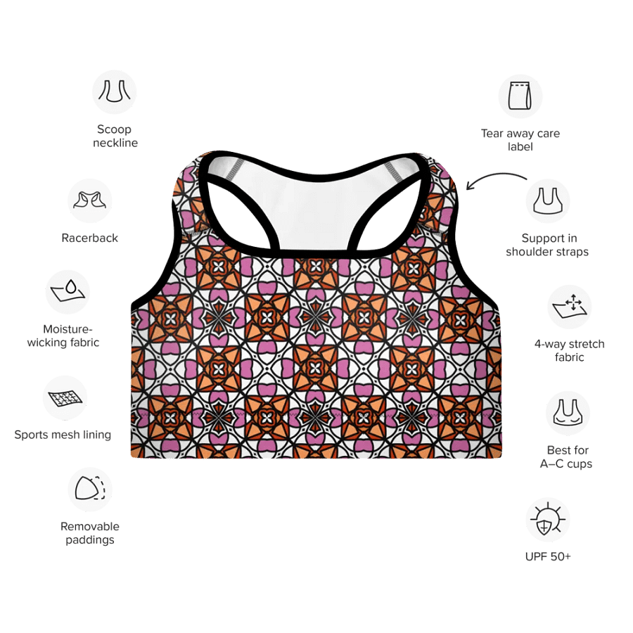 Lesbian Abstract (1) - Padded Sports Bra product image (7)