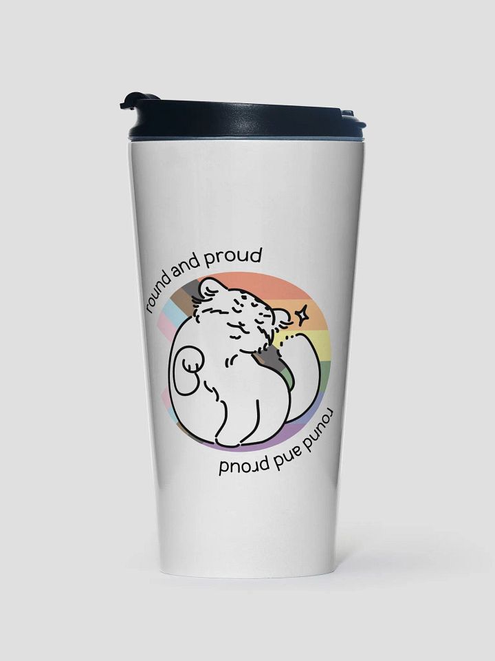 Round and Proud Manul Pride Pastels Version - Steel Travel Mug product image (1)
