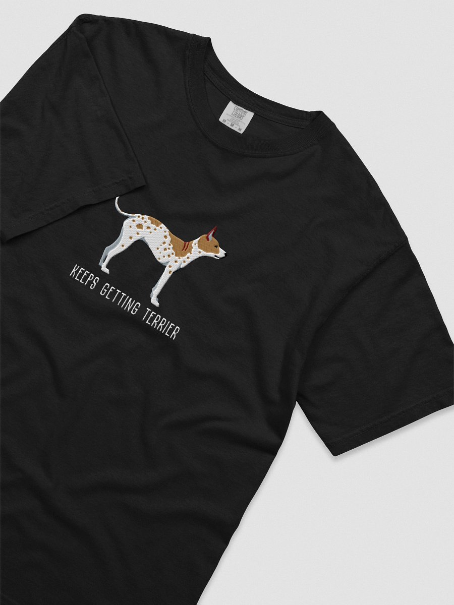 Keeps Getting Terrier T-Shirt(Embroidered) of an American Hairless Terrier(Brown & White) product image (27)
