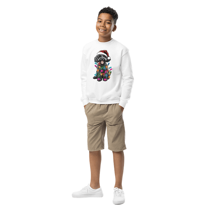 Funny Christmas Mini Poodle(Silver) Youth Sweatshirt product image (6)