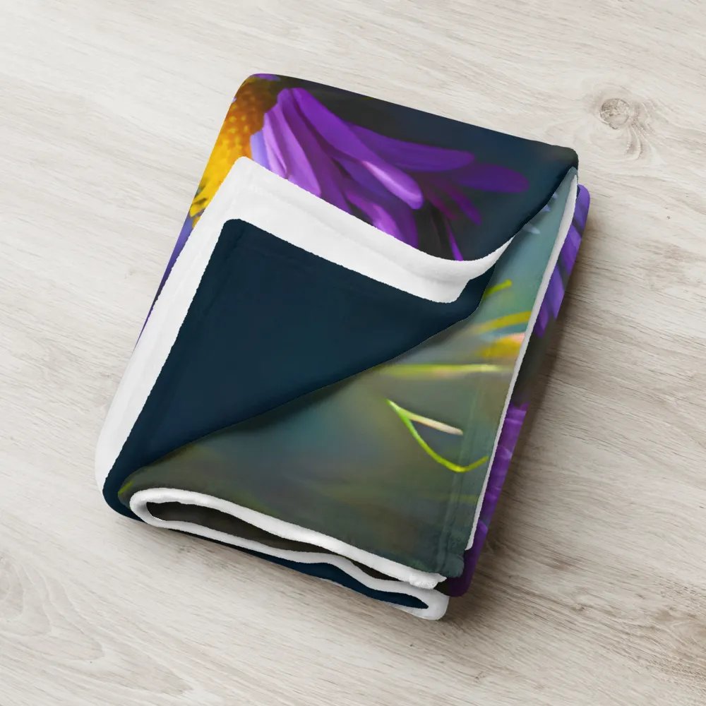Aster Flower Violet Garden Flowers Throw Blanket product image (9)
