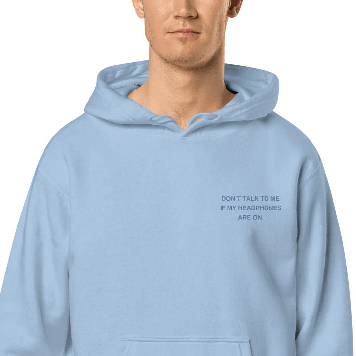L.C. HEADPHONES ON (aqua) embroidered pigment hoodie product image (2)