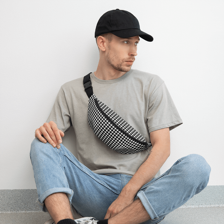 Abstract Black and White Chain Fanny Pack product image (1)