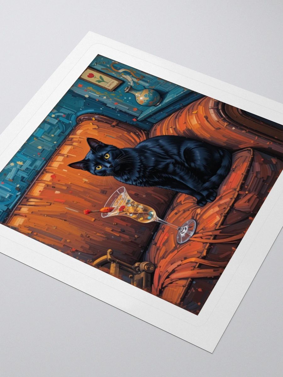 BLACK CAT ON COUCH NEXT TO MARTINI product image (10)