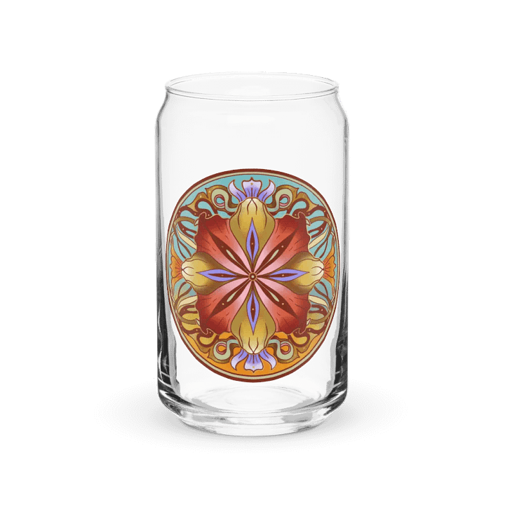 Crimson Floral Mandala - Can Glass product image (1)