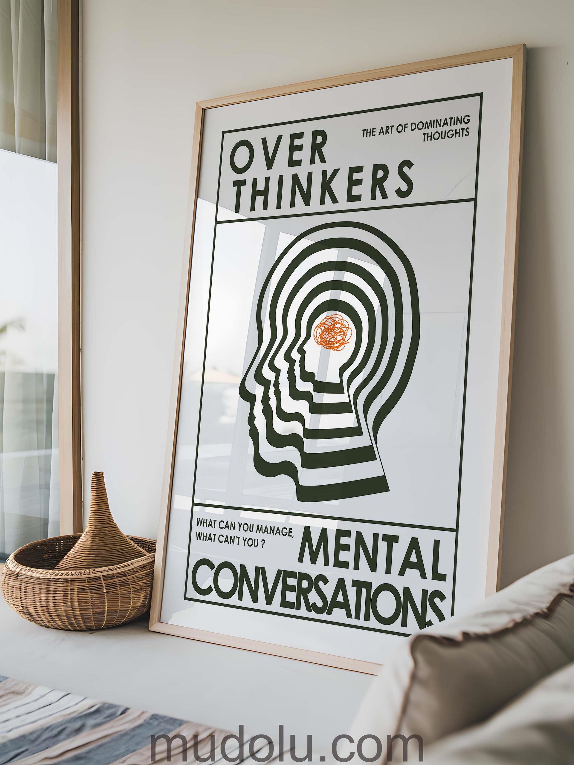 OverThinkers Wall art Poster White Green product image (5)