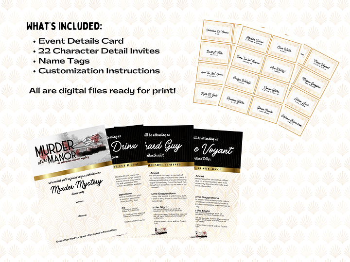 Murder at the Manor - A 1920s Speakeasy Murder Mystery - Invitations Add-On product image (2)