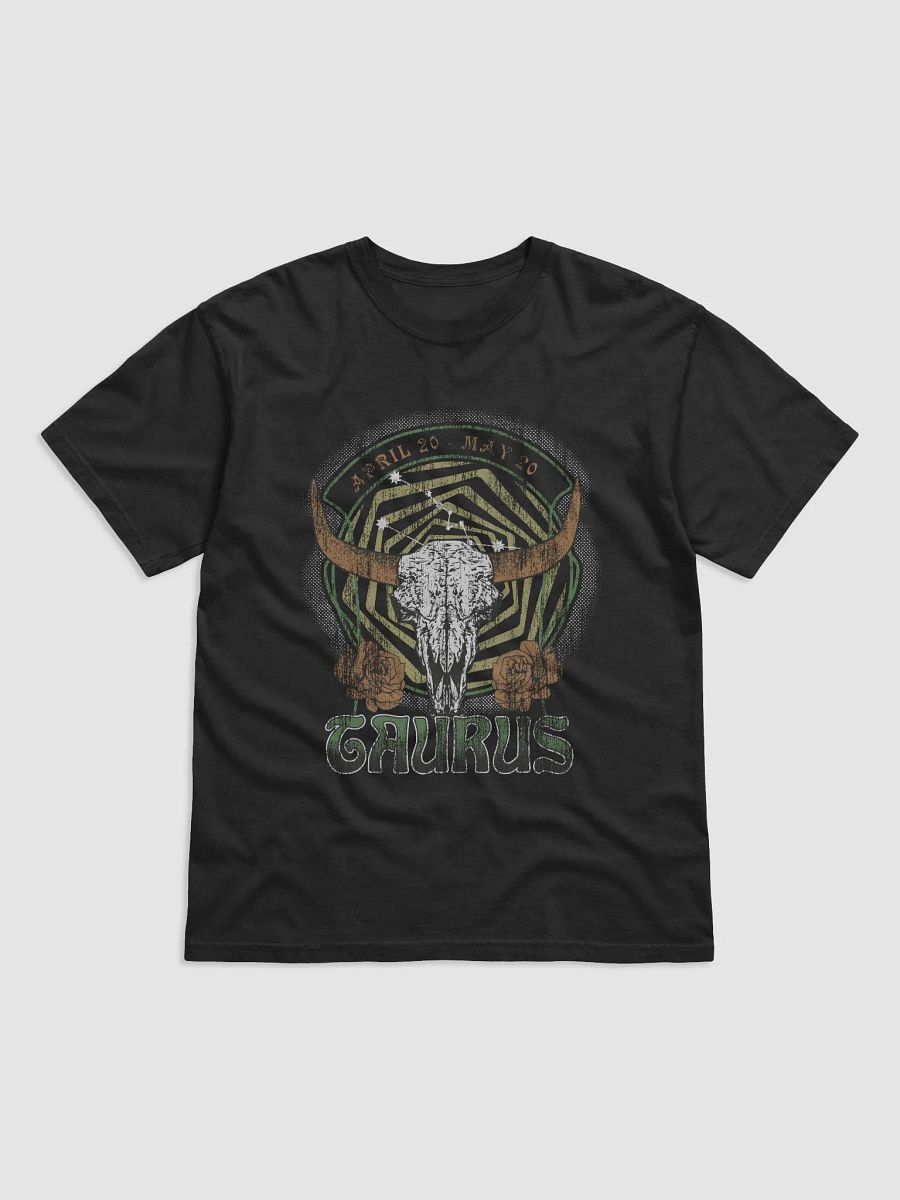 Taurus Zodiac Sign Tee | Art Nouveau-Style Grunge Streetwear T-Shirt for April 20 to May 20 Birth Months product image (7)