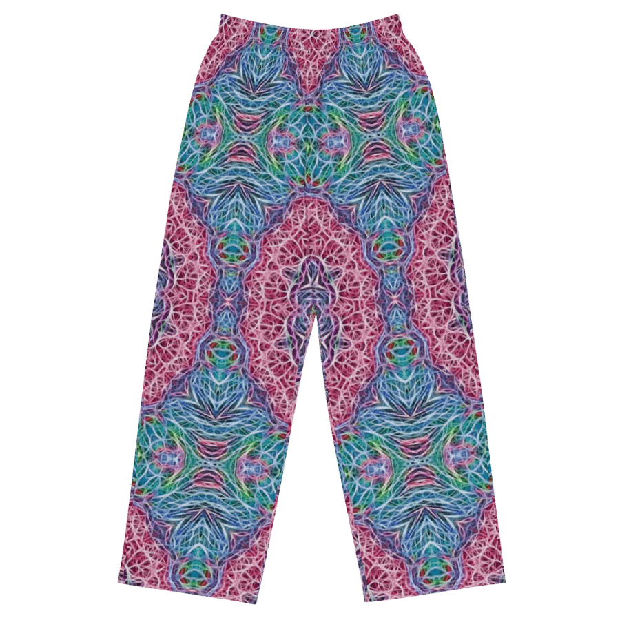 Blue Red Snowflake Kaleidoscope Wideleg Pants product image (2)