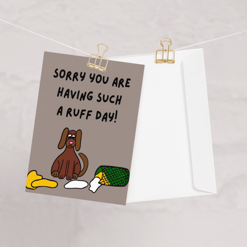 “Sorry You’re Having a Ruff Day” Dog Greeting Card – Cute Pun Card for Encouragement product image (4)