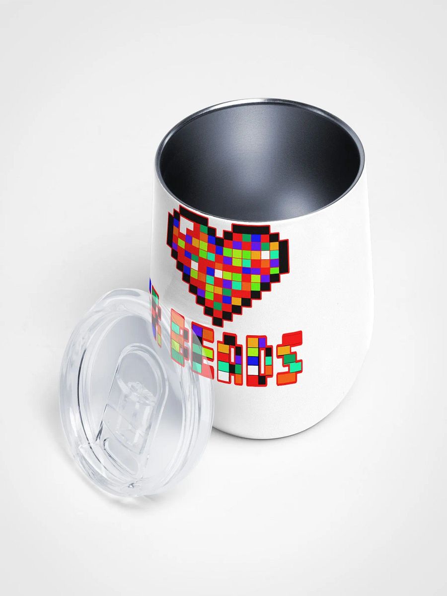 I Heart Perler Bead Wine Glass product image (3)