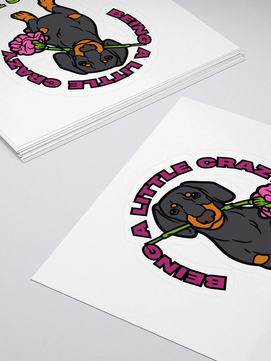 Crazy Dachshund Kiss Cut Stickers product image (4)