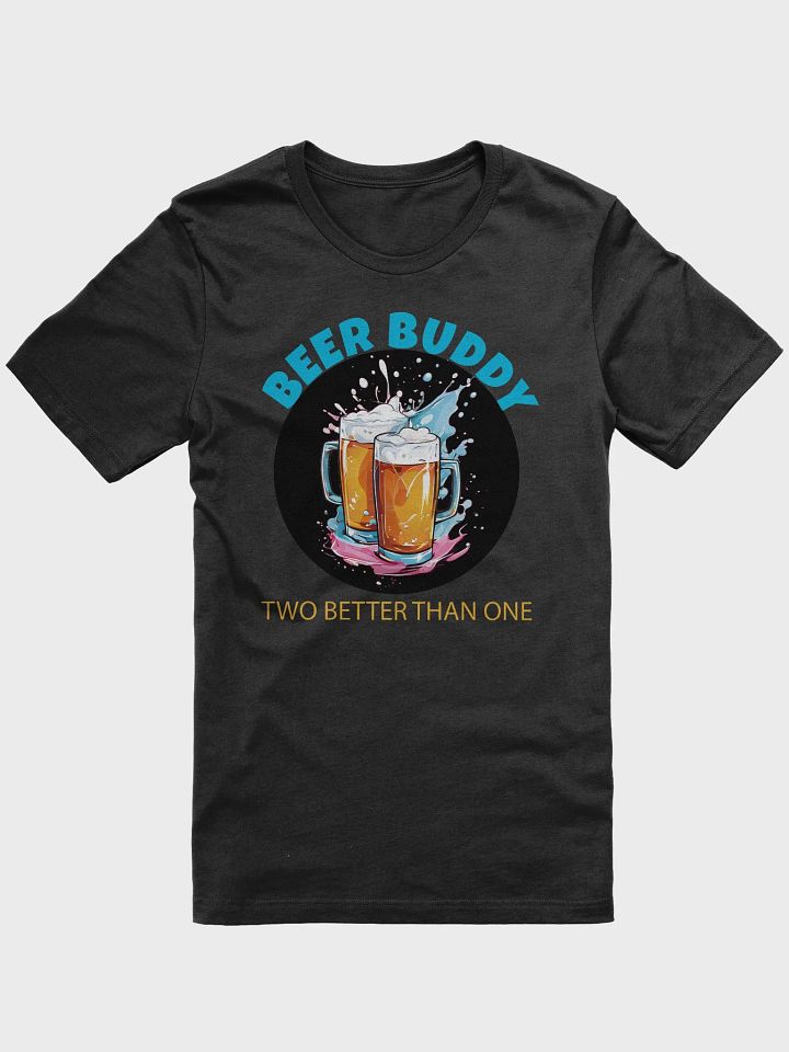 Beer Buddy Funny T-Shirt | Funny Beer Lover Tee with Clinking Mugs Design and Foam Splash product image (1)