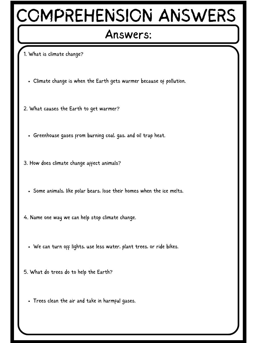 climate change kids reading comprehension questions product image (4)