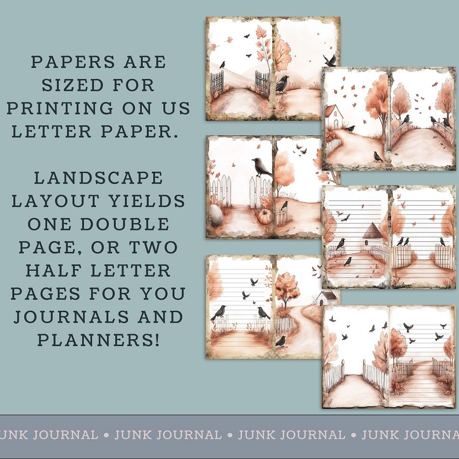Autumn Crows - Printable Journal Pages V4 product image (3)