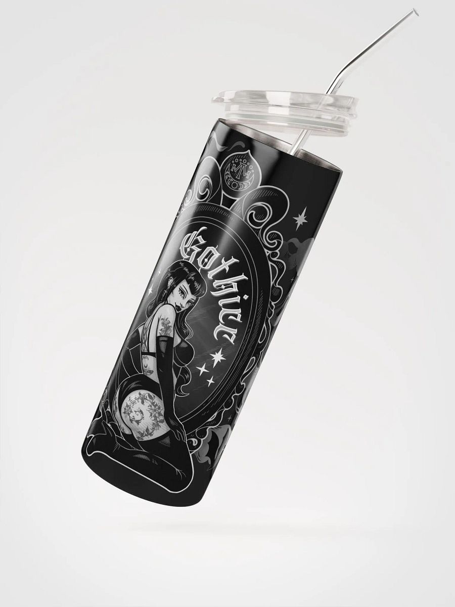 𝖌𝖔𝖙𝖍𝖎𝖈𝖈 stainless steel tumbler w/ reusable straw product image (3)