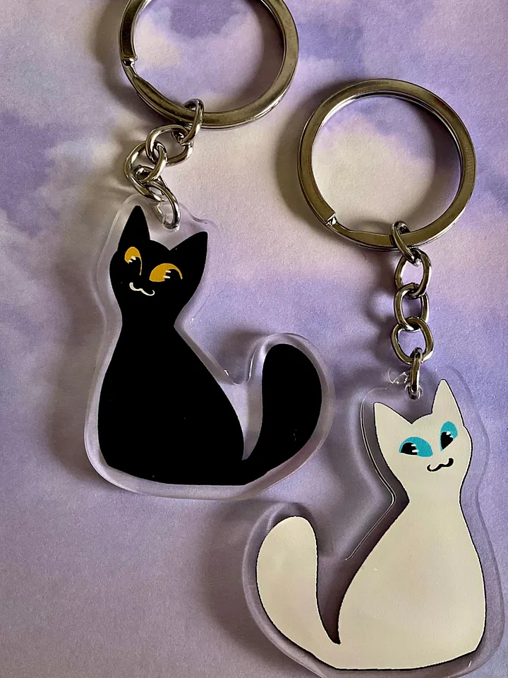 "Black & White Cat" charm product image (1)