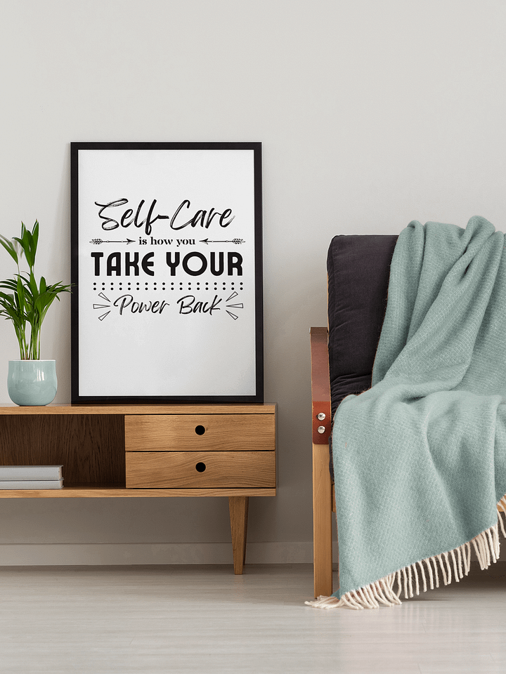Self-Care Inspirational Eco-Friendly Framed Poster. product image (1)