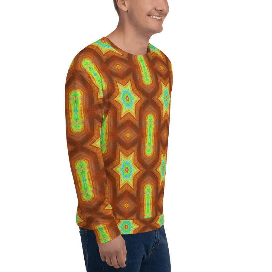 Abstract Retro Repeating Stars Unisex All Over Print Sweatshirt product image (5)