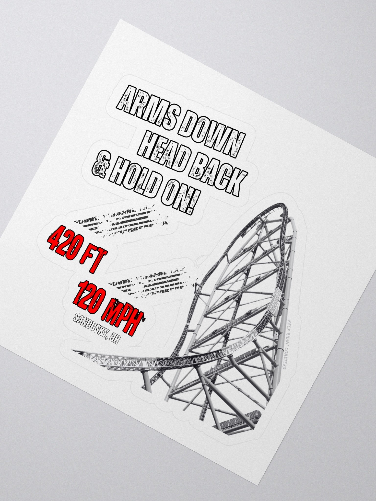 Arms Down, Head Back & Hold On - 420/120 Sticker product image (2)