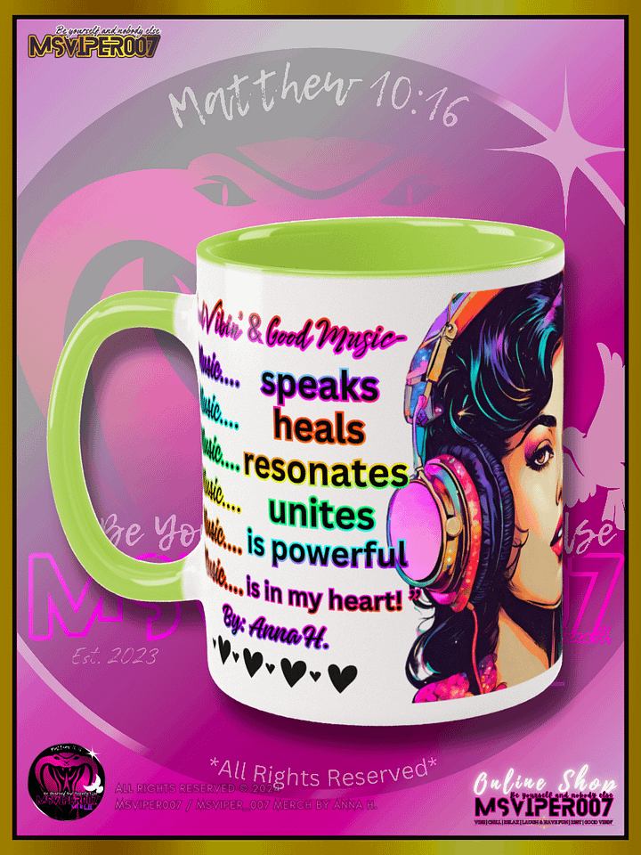 Mugs - MsViper007's "Good Vibin' [spectrum - V3]" Hot Beverage Mug with color inside by Anna H. product image (1)