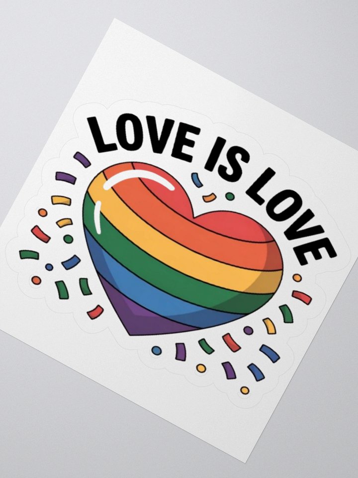 Exclusive "Love is Love" Rainbow Heart Sticker by TDS Music - Celebrate LGBTQ+ Pride product image (4)