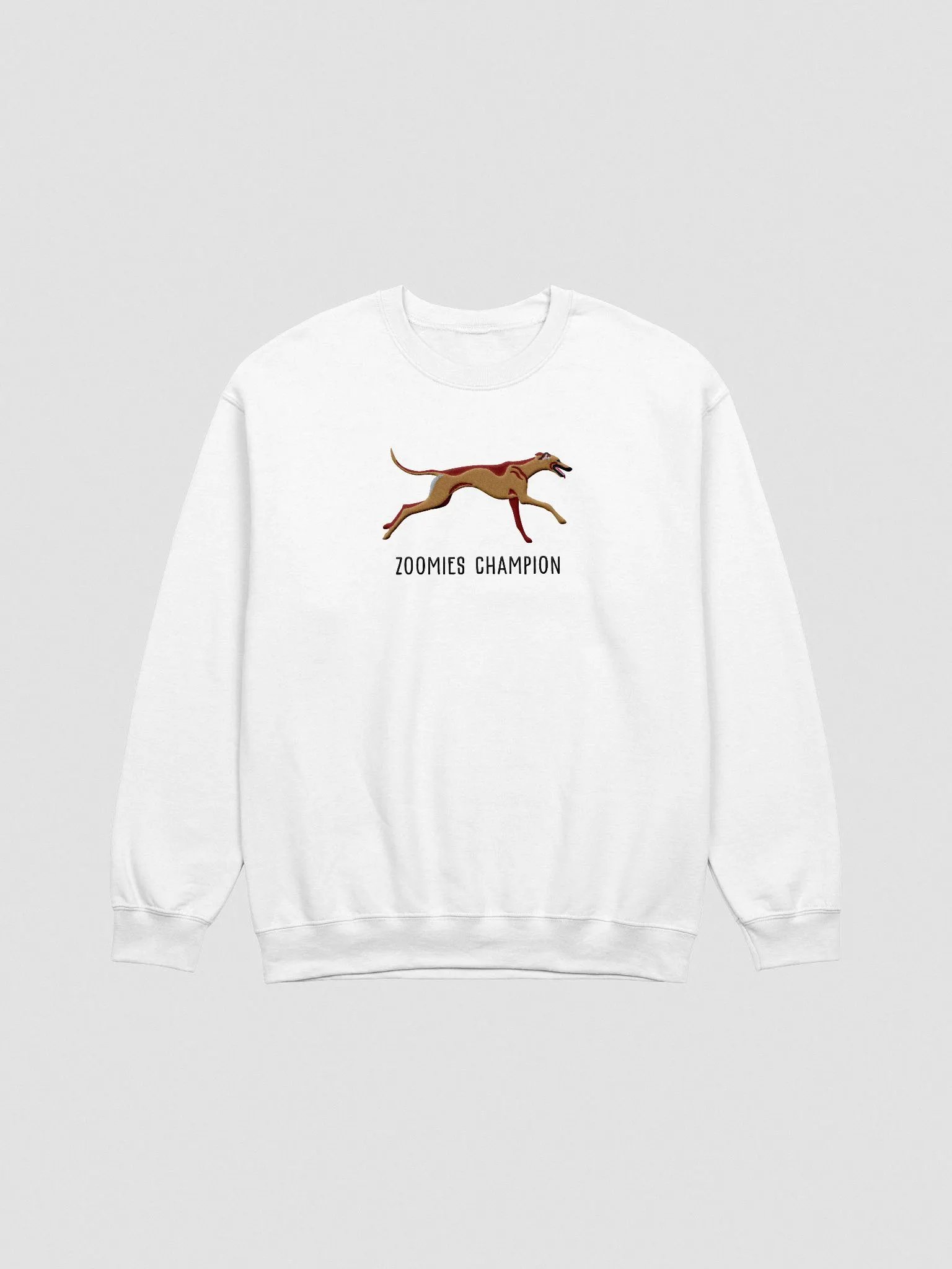 Zoomies Champion Sweatshirt (Embroidered) of a Greyhound(Tan) product image (4)