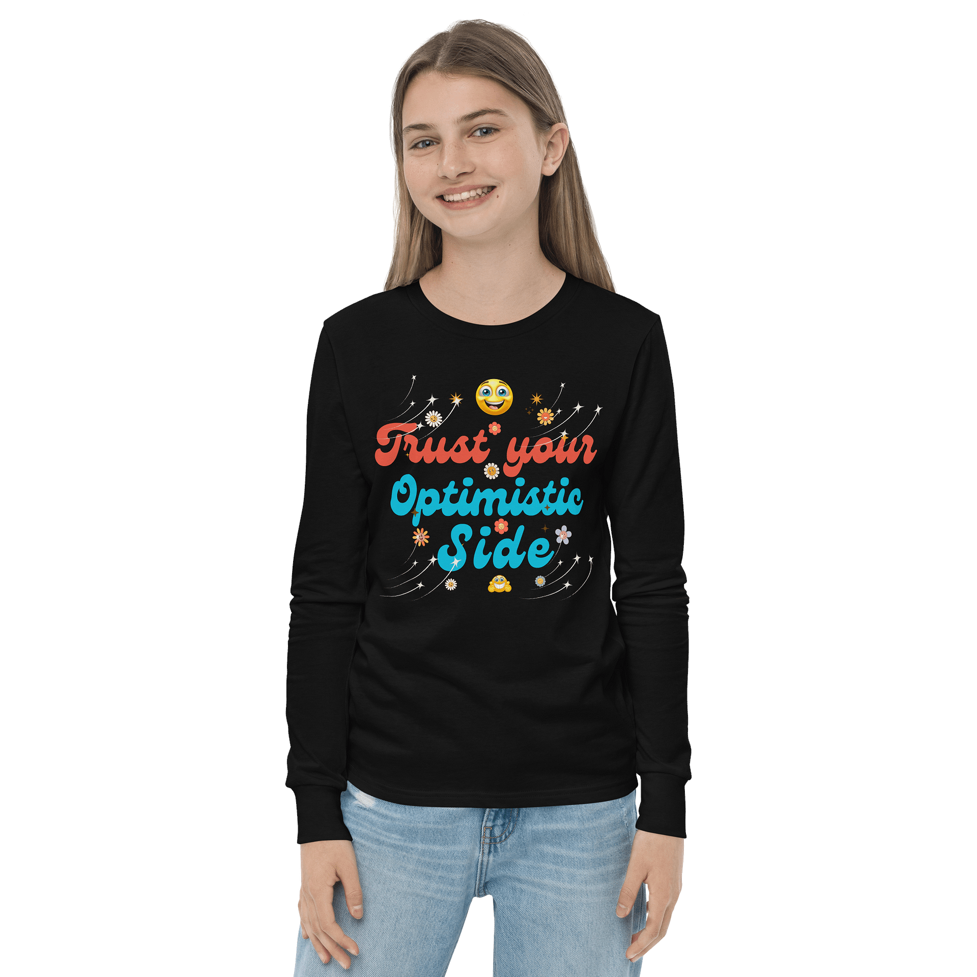 Optimistic Vibes Youth Long Sleeve Tee product image (2)
