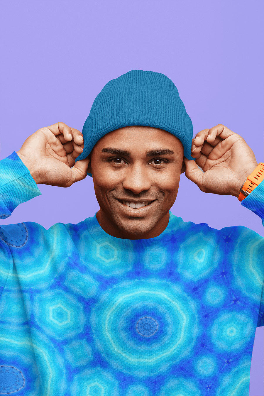 Abstract Circular Pattern in Blues Unisex Sweatshirt product image (3)
