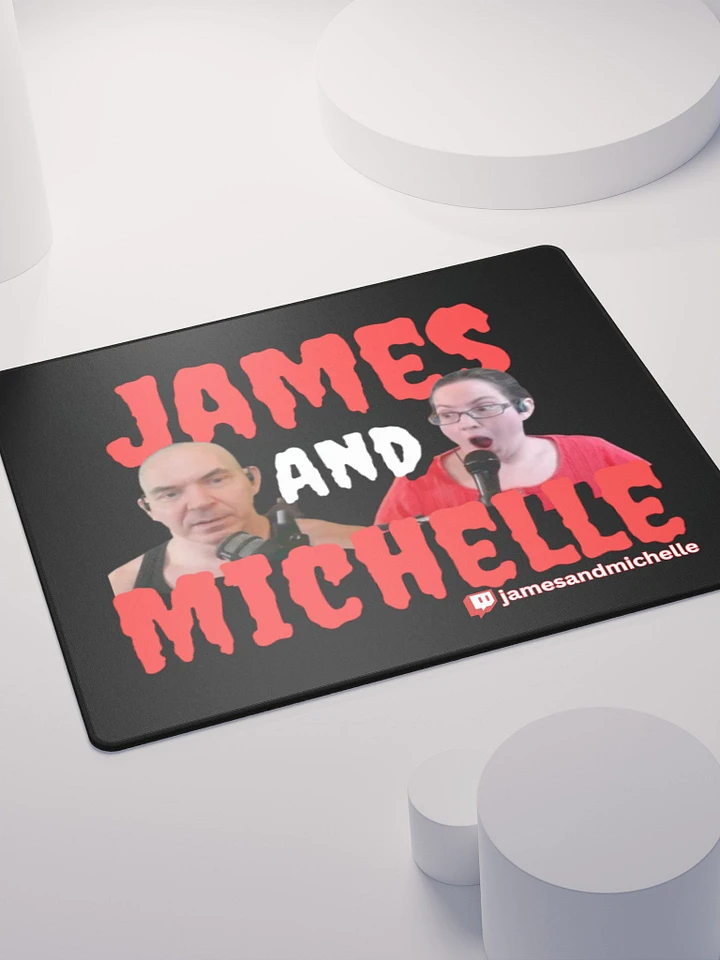 James And Michelle Logo, Gaming Mouse Pad 18″×16″ product image (1)