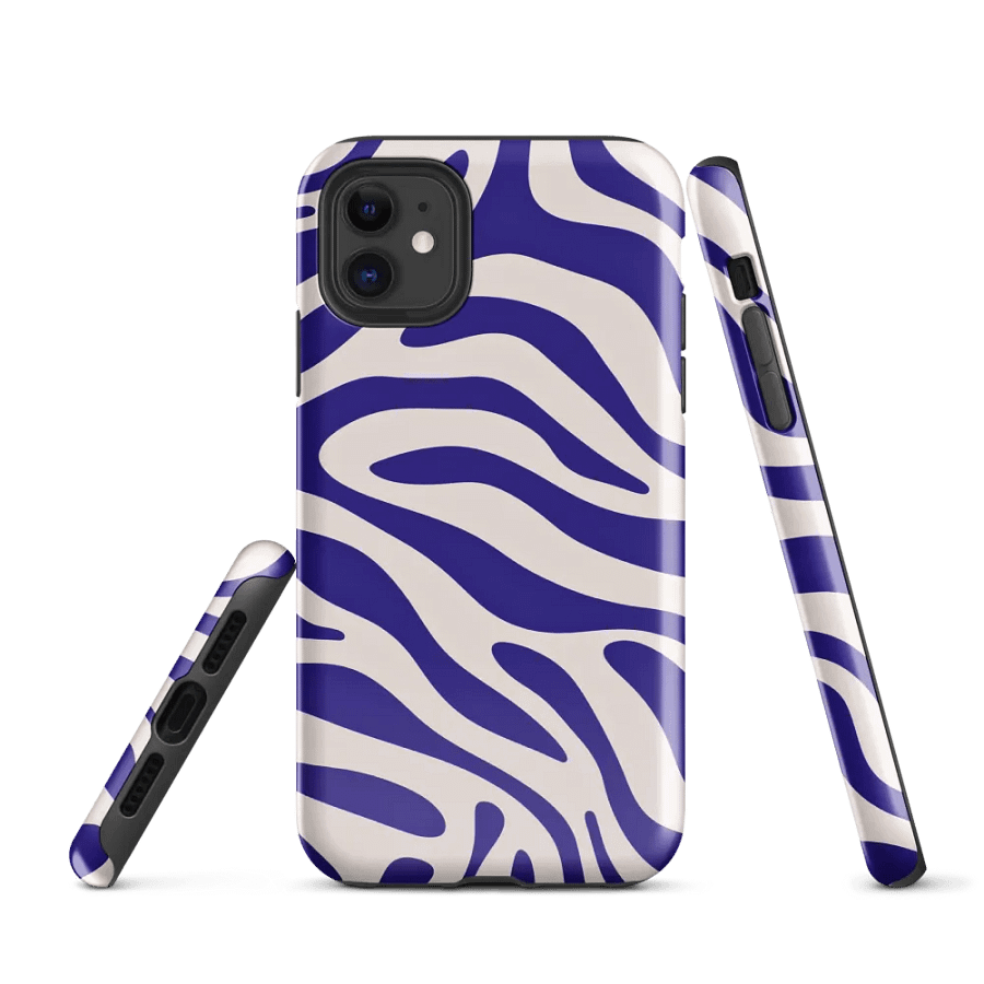 Wavy Lines (Blue and White) Tough Case for iPhone® product image (1)