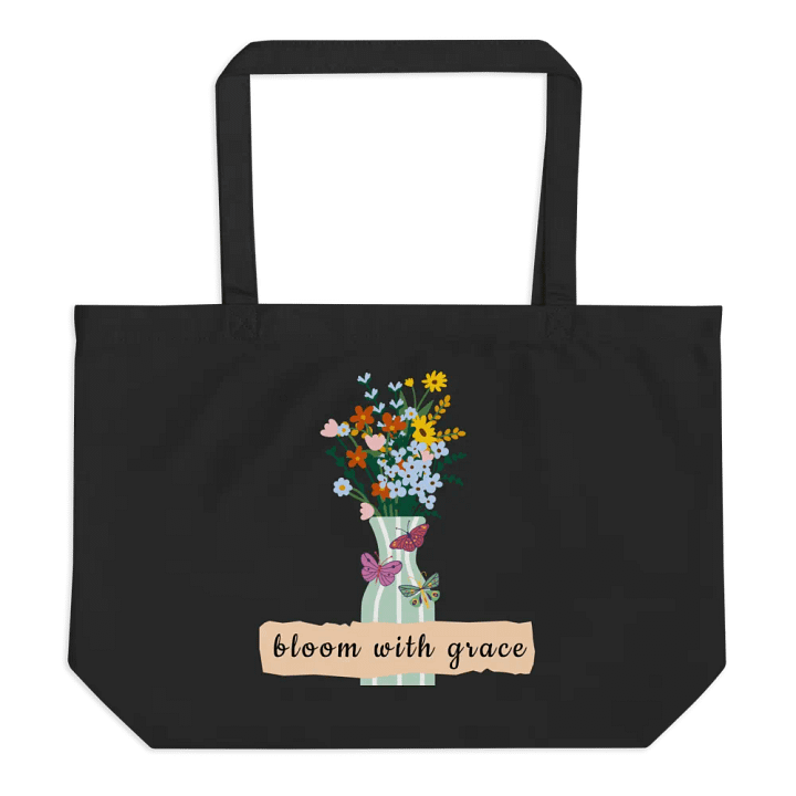 Graceful Blooms Organic Cotton Tote Bag product image (2)