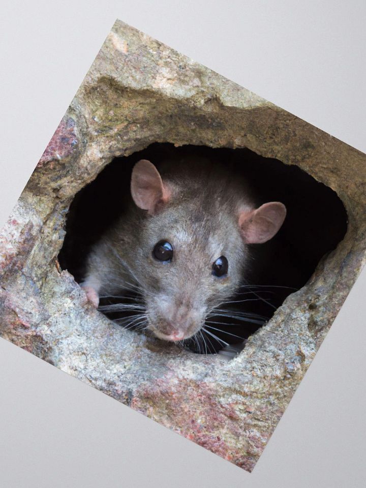 brown rat in hole sticker product image (5)