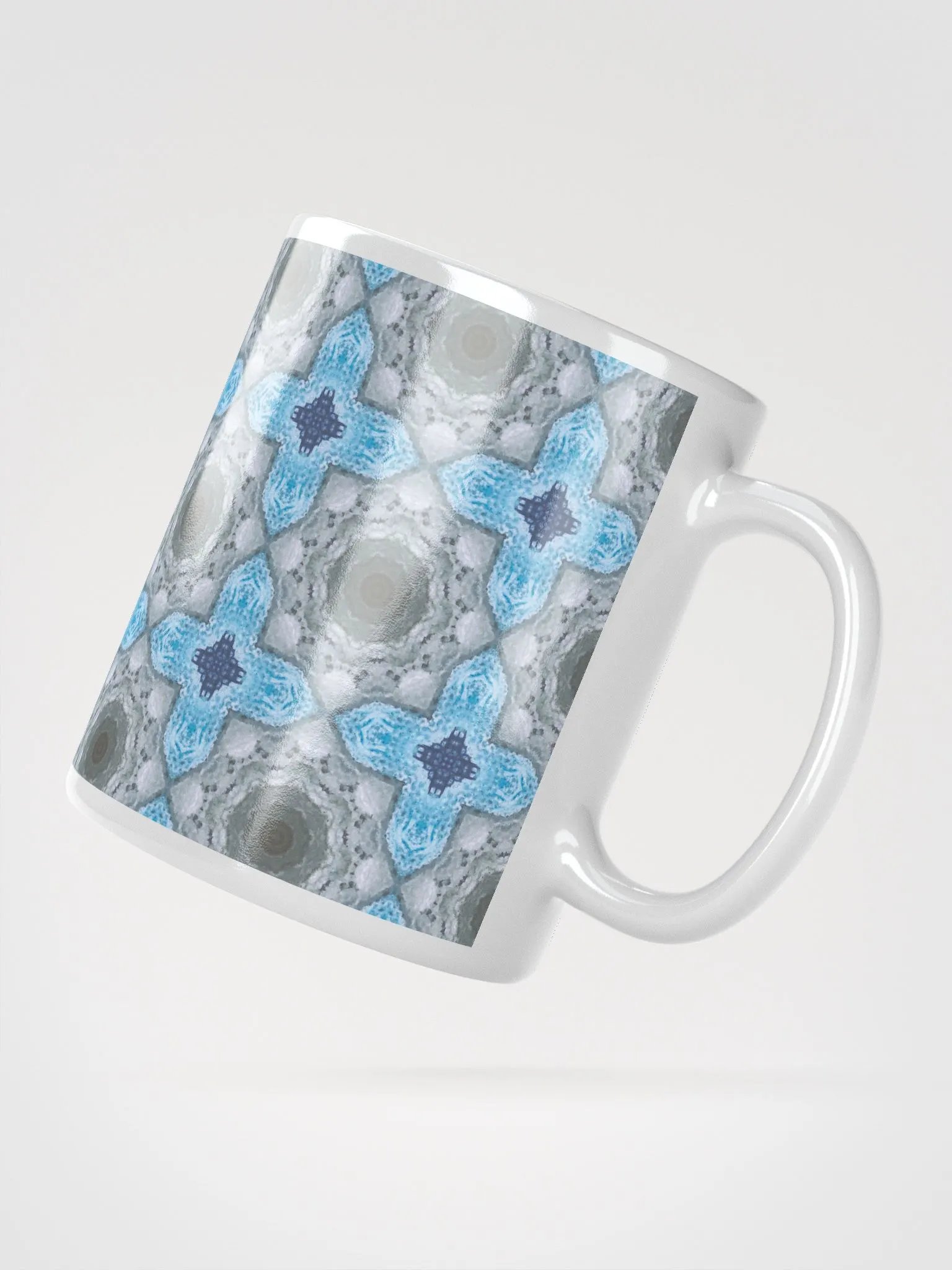 Blue and White Geometric Patterned Mug product image (3)