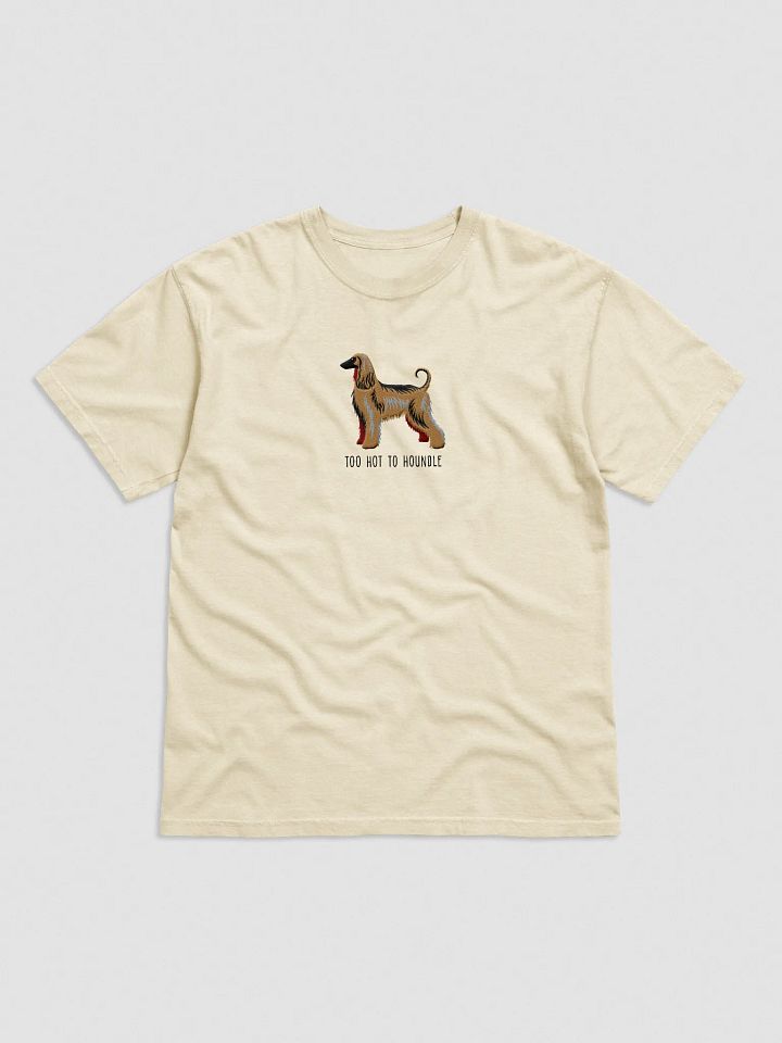 Too Hot To Houndle T-Shirt(Embroidered) of an Afghan Hound(Black Mask) product image (25)